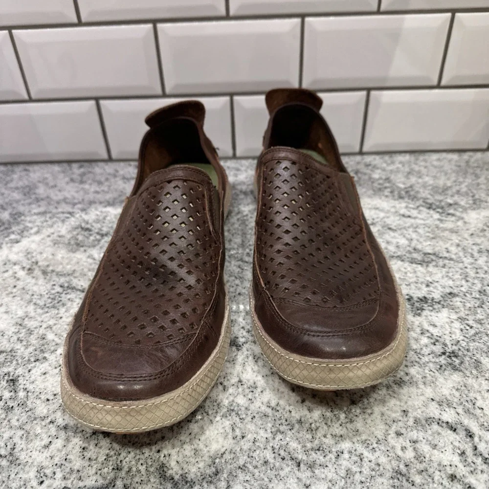 Cushe Shumakers Maek Slip On Shoes Leather Brown‎ Mens Size 13